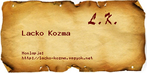 Lacko Kozma névjegykártya