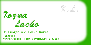 kozma lacko business card